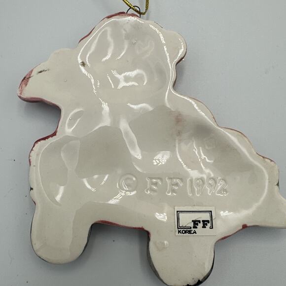 Lot of 2 Fitz & Floyd Christmas Ornament Stocking Horse 2002 & Teddy Wagon 1992 - Picture 10 of 12